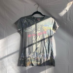Vintage Y2K Big Bang Made In USA All Over Print New York BabyTee